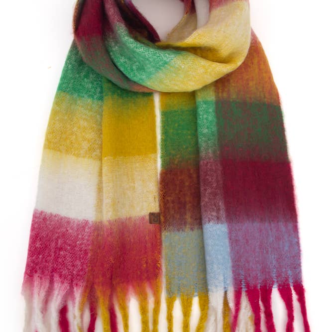 Hana - Wholesale Scarf - Women's - C.C Multi Color Block Plaid Check Pattern Woven Winter Scarf31