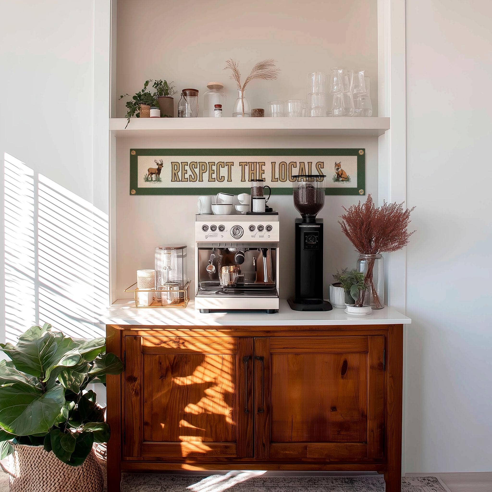 Benoit's Design Co. - Wholesale Sign - Respect The Locals Banner – Vintage Felt Flag3