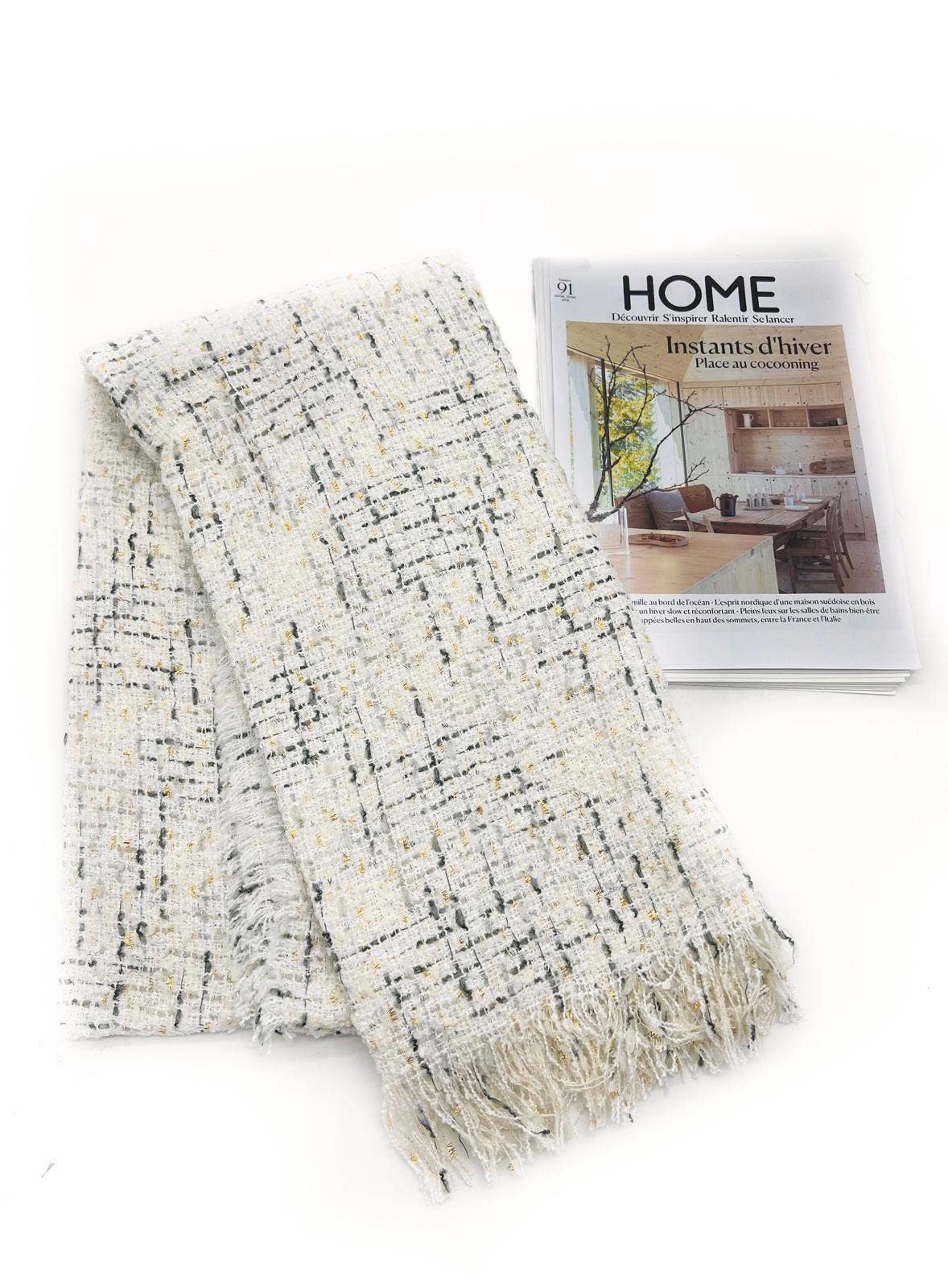 LINETA – Großhandel Schal – Damen – HH-339 Tweed-Schal mit Lurex3