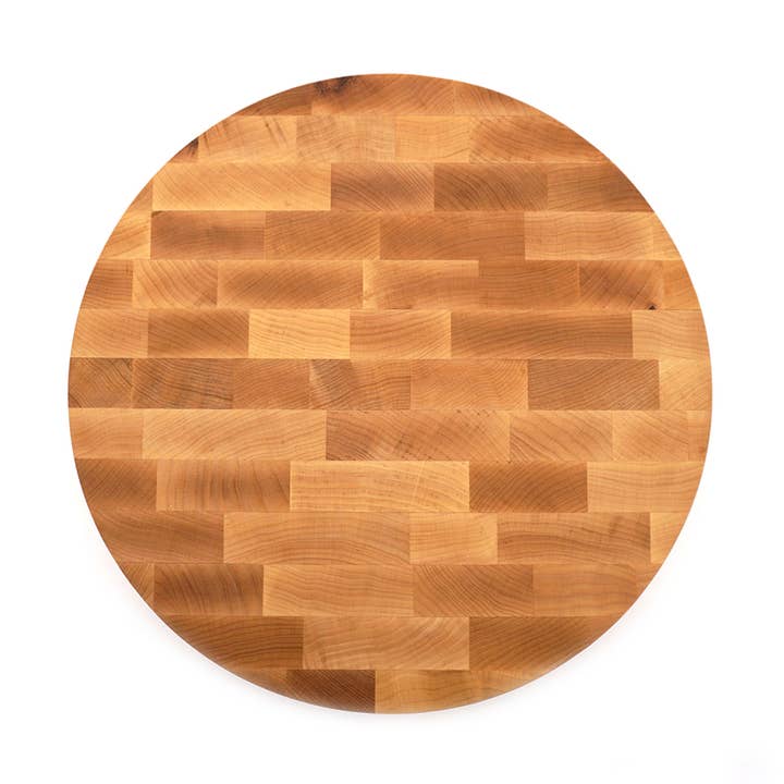 Professioneel esdoornbord met eindnerf, rond voor wholesale door JK Adams