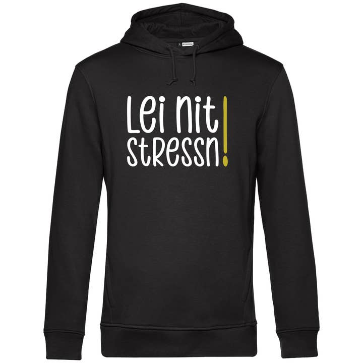 No te estreses - Sudadera con capucha unisex orgánica para venta al por mayor de Südtiroler Stiebele