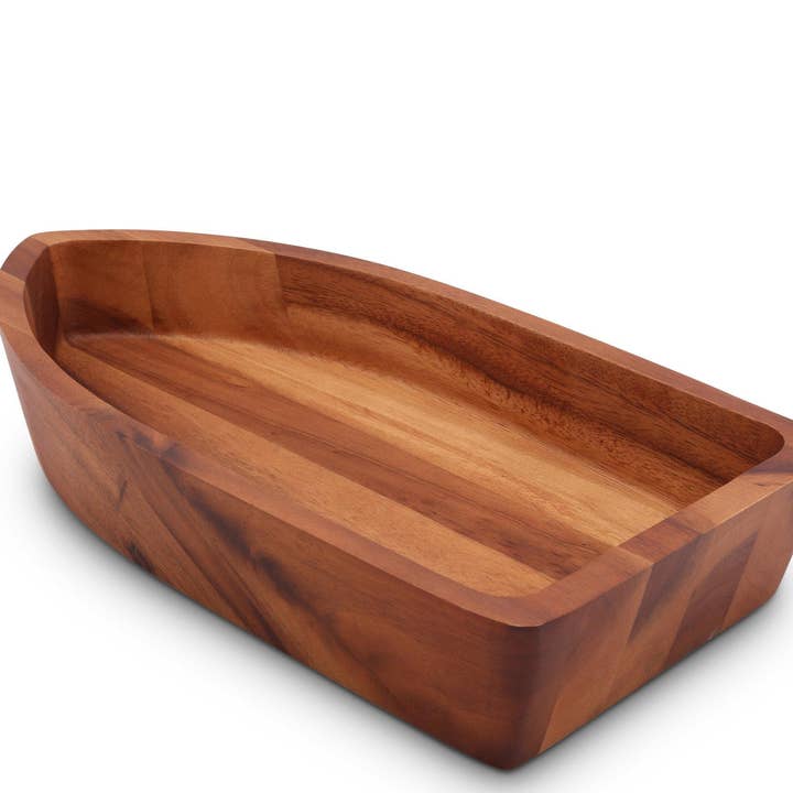 Båd Shape Acacia Træ Salat Bowl Large for engroshandel hos Arthur Court