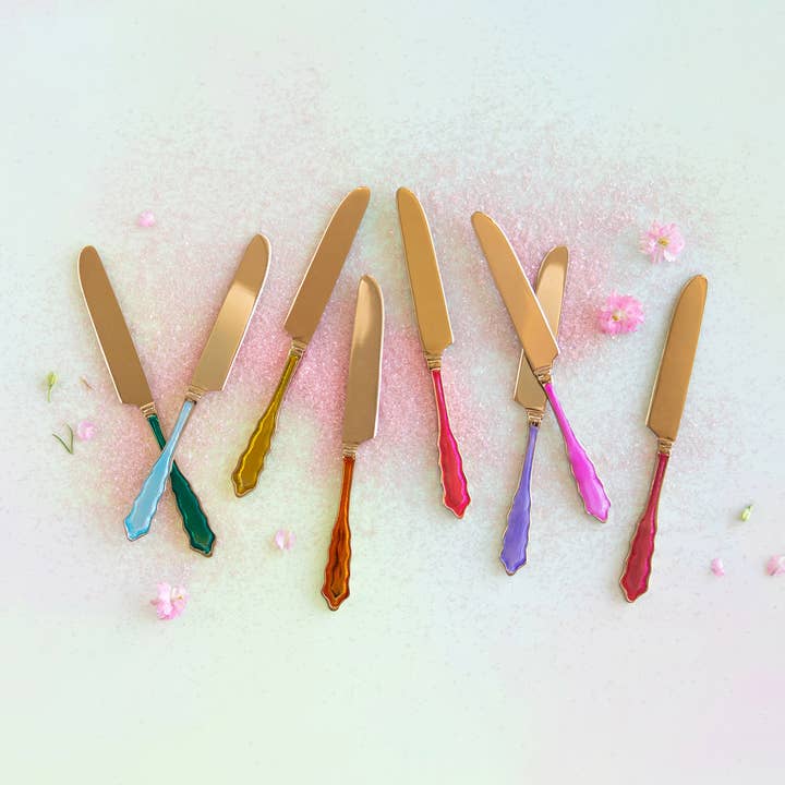 Glitterville Rainbow Metallic Knife, 8 Asst, 8.75” for wholesale by Glitterville