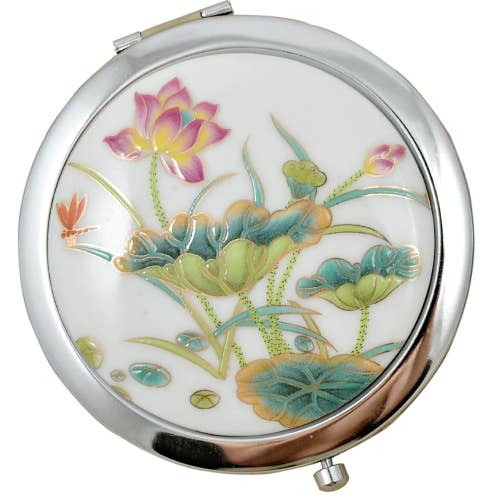 Original Source - Wholesale Compact Mirror - Porcelain Compact Mirrors - Lotus