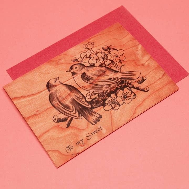 Wood Folding Card - To My Sweet for wholesale by Spitfire Girl