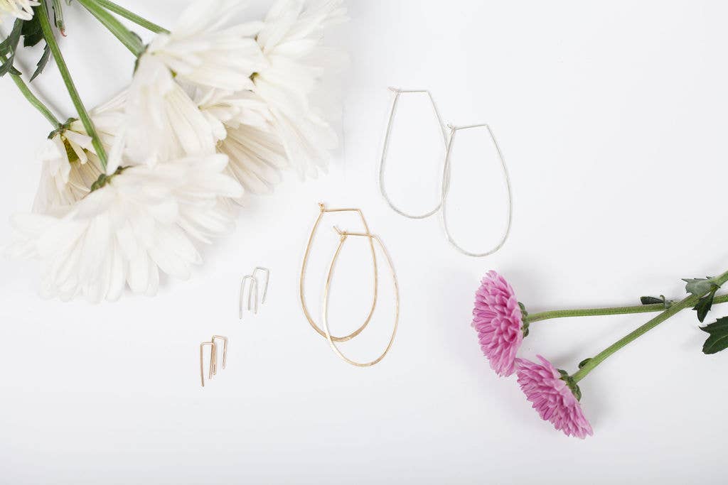 Forai - Wholesale Hoop Earrings - Azmera Hammered Hoop Earrings in 14K Gold Filled2