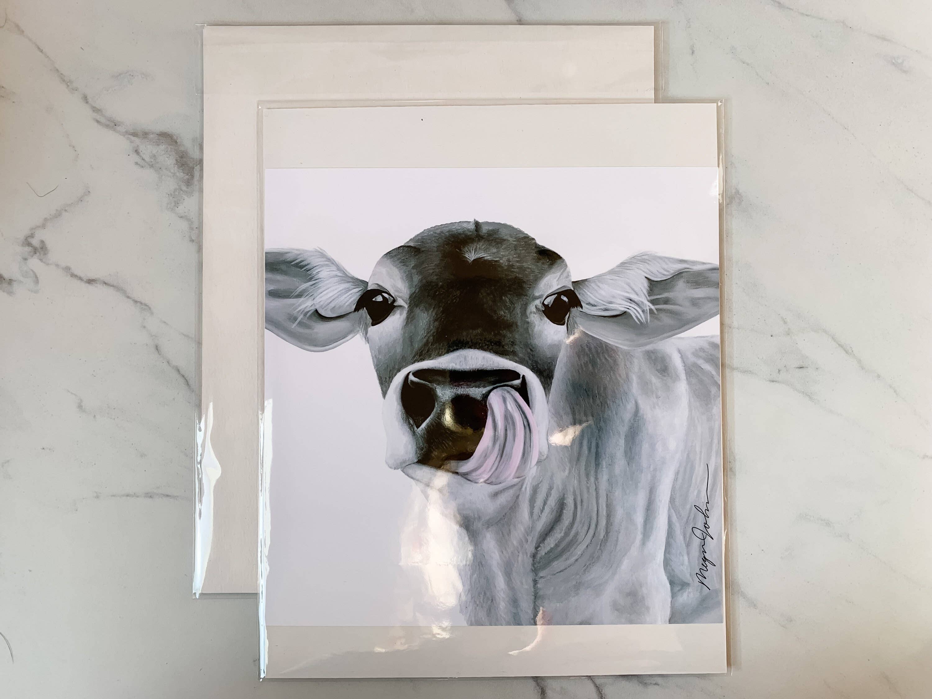 Reflections by Megan - Wholesale Art Print - Cow Acrylic Painting, Modern Farmhouse Art3