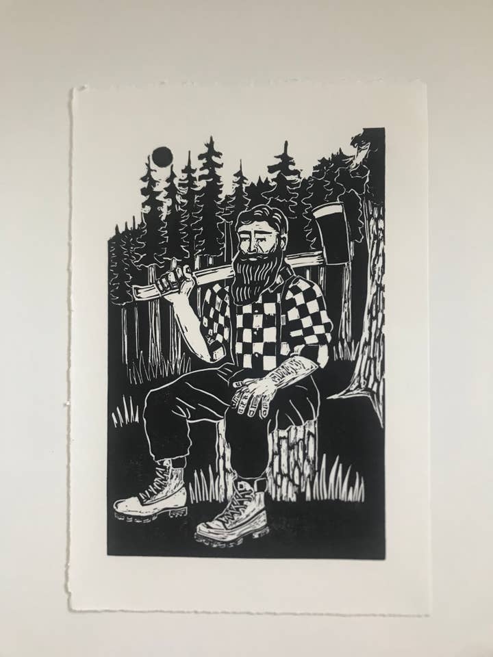 Lumberjack Block Print for wholesale by Kelsi Cross Studios