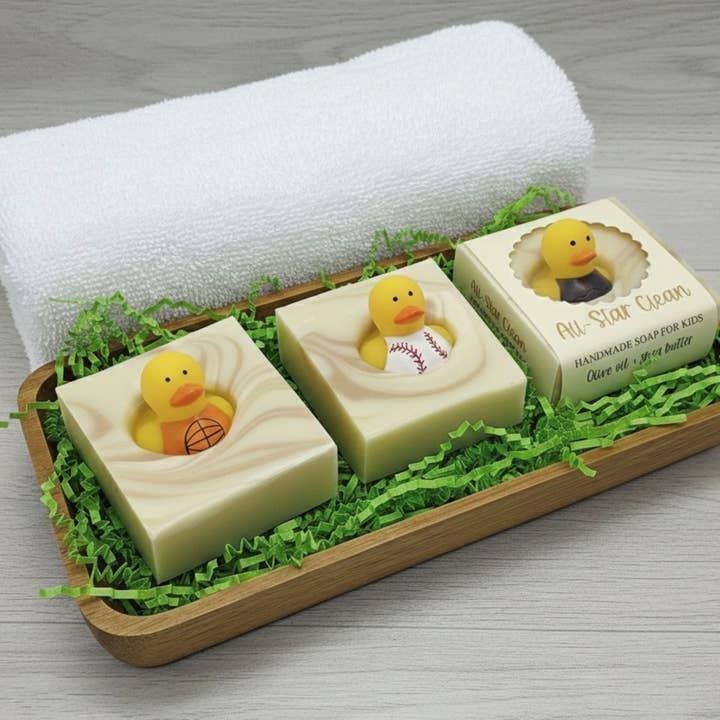 All-Star Clean Handmade Soap Bar for Kids VEGAN COLD PROCESS for wholesale by SARATOGA SOAP COMPANY
