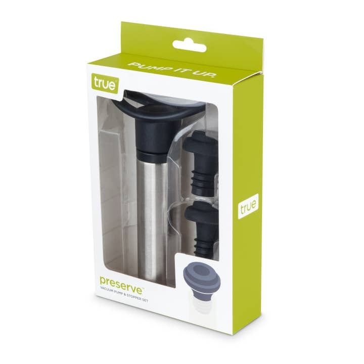 TRUE - Wholesale Wine Stopper - Preserve Wine Bottle Vacuum Seal Pump & Stoppers - Set of 3