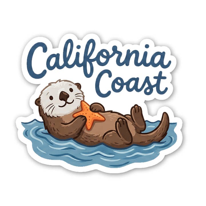 California Coast Otter sticker for wholesale by Sticker Atlas
