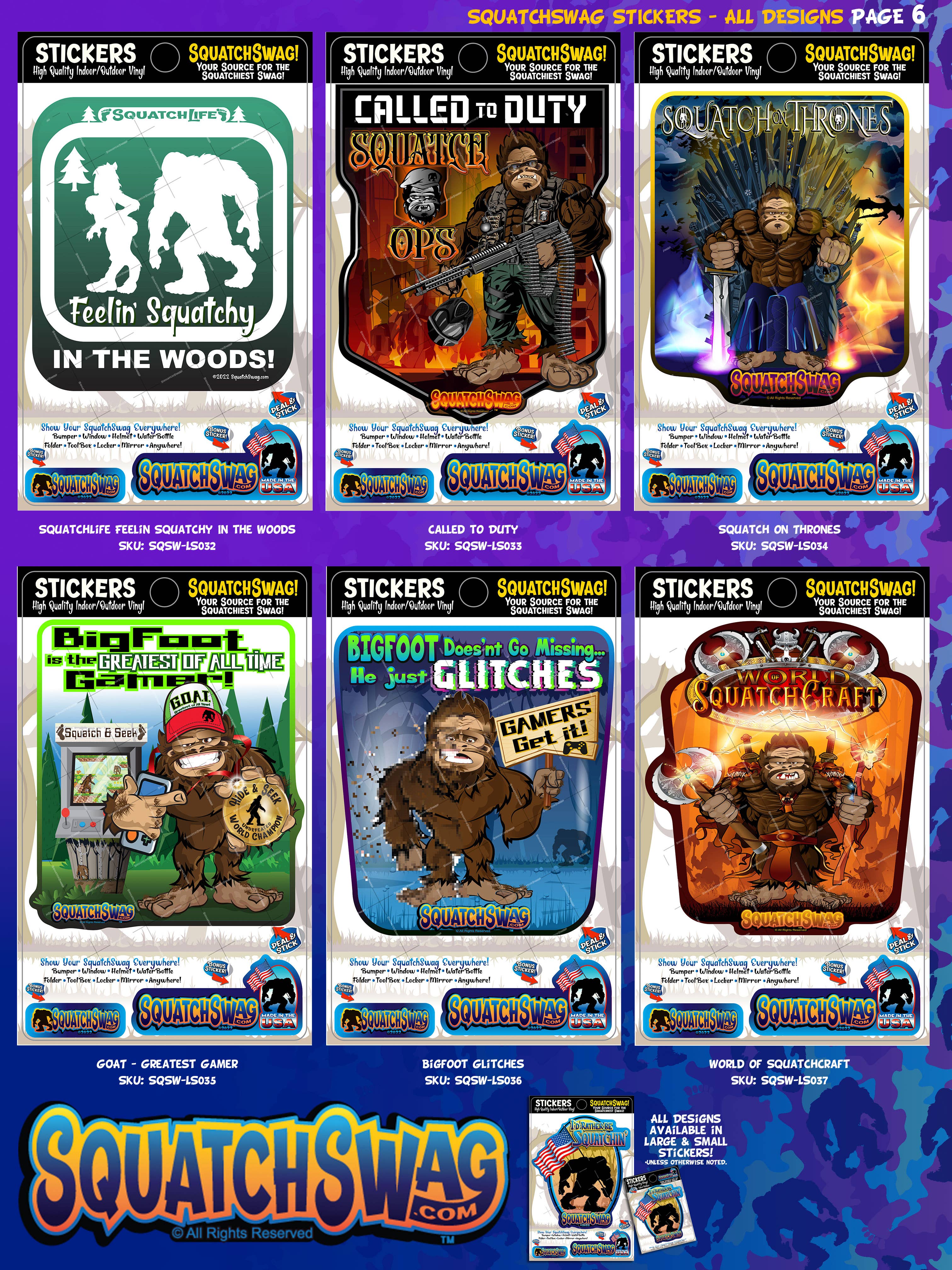 SquatchSwag - Wholesale Sticker - SquatchSwag Bigfoot Sticker Counter Top Display - NAMEDROP7