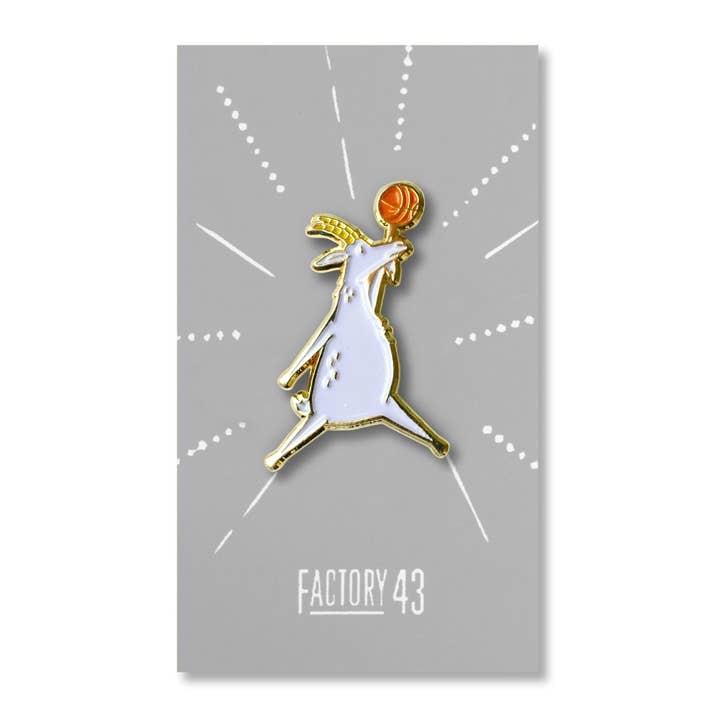 G.O.A.T. Enamel Pin for wholesale by Factory 43