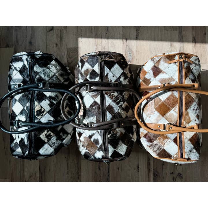 Boho Ranch Shop - Wholesale Weekender Bag - Women's - BOHO LUXE DUFFLE Weekender Leather HairOn Cowhide Travel Bag