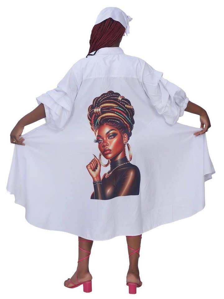 AD-25304 Robe chemise à déclaration haute-basse avec écharpe – Artiste pour la vente par Advance Apparels