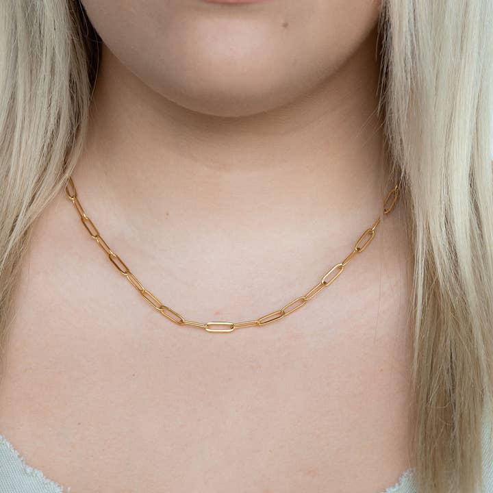 Spiffy & Splendid - Venta al por mayor Collares de cadenas y eslabones - Cadena de sujetapapeles plateada de lujo, 18 pulgadas10