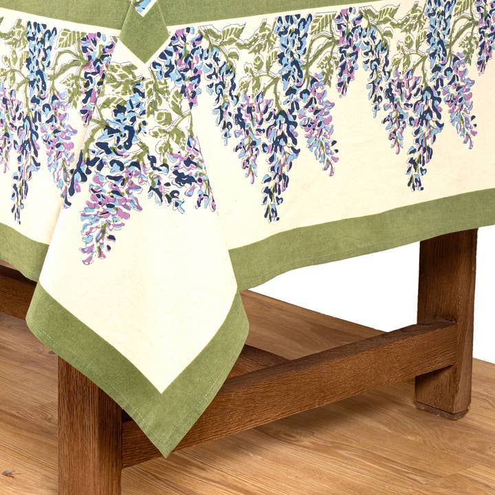 Couleur Nature - Wholesale Tablecloth - Wisteria Blue & Green | Tablecloth13