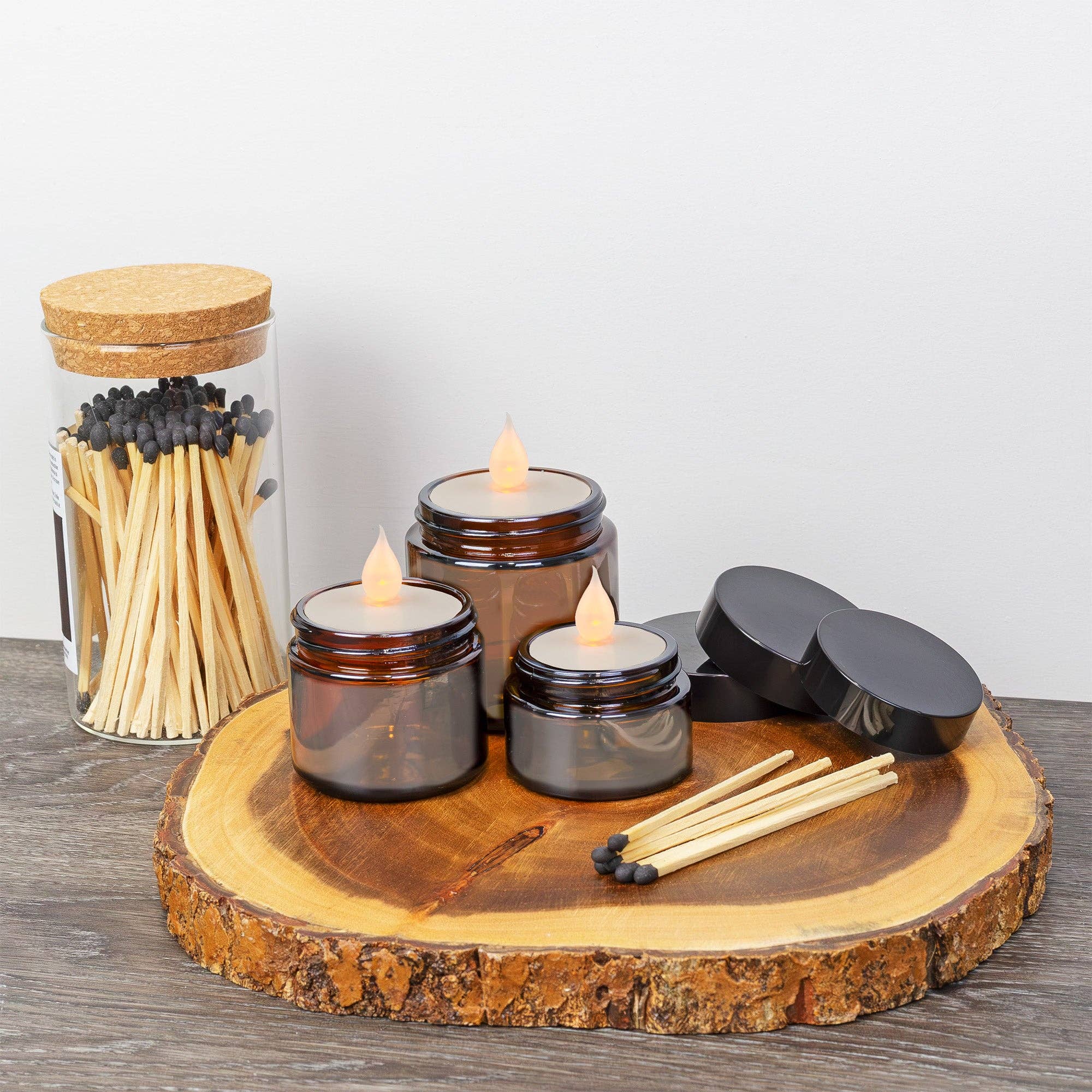 Kurated Korner - Wholesale Jar - Cornucopia 1, 2 & 4oz Amber Glass Jars (Combo 12pk)5