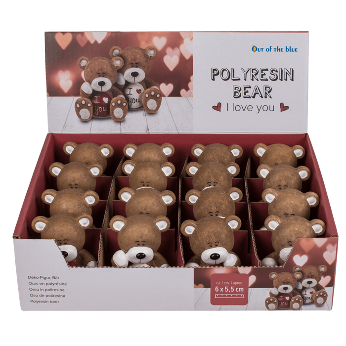 Out of the blue KG – wholesale Decorative figurine – Polyresin bear, I love you,1