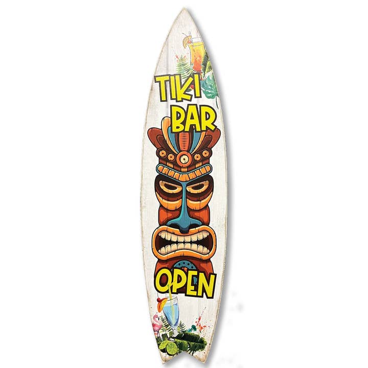 Jarmz Designs - Wholesale Wall Accent - SURF BOARD WALL ACCENT TIKI BAR OPEN