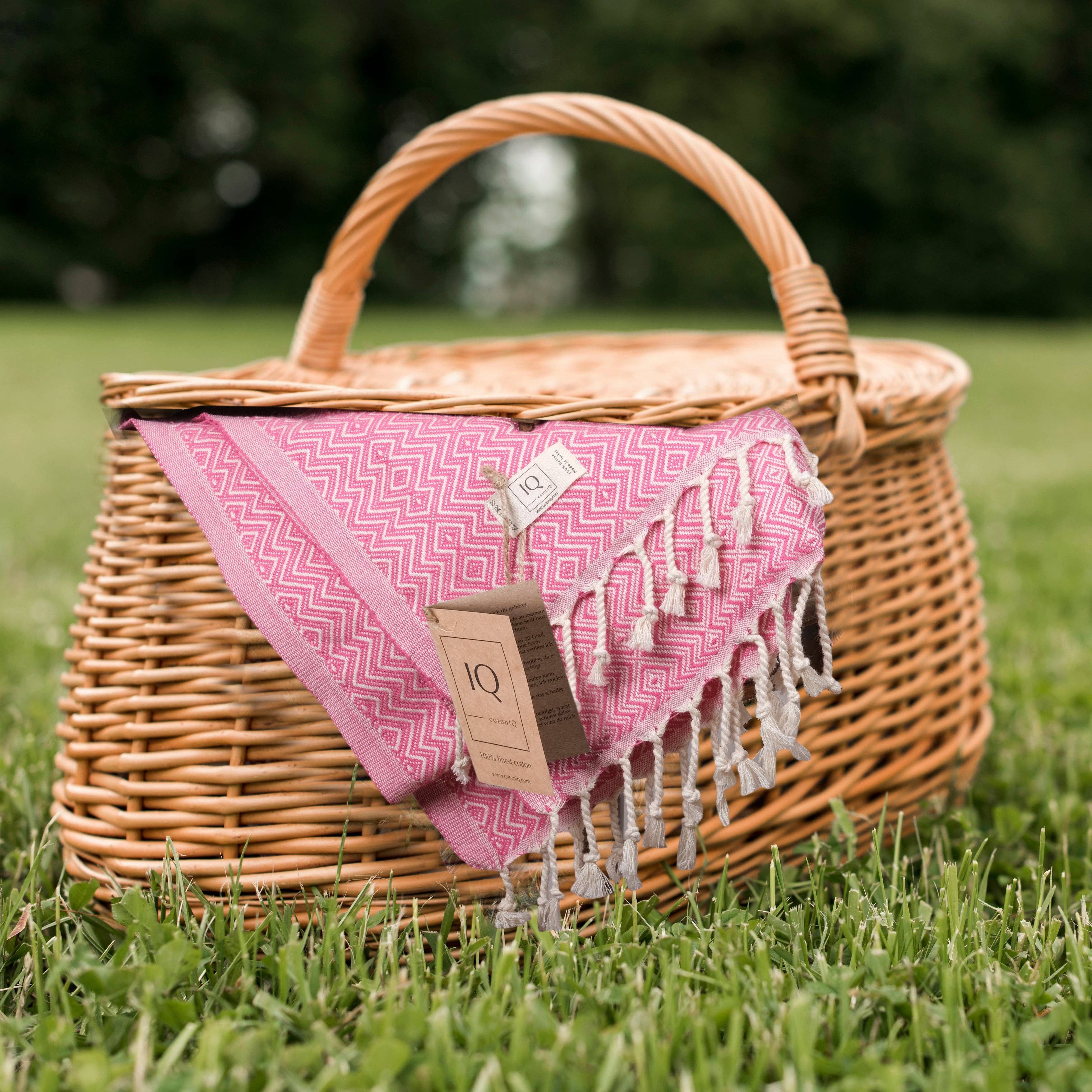 cotonIQ - Vendita all'ingrosso Telo mare - Asciugamano hammam, sauna e spiaggia Peru rosa 180x100 cm2