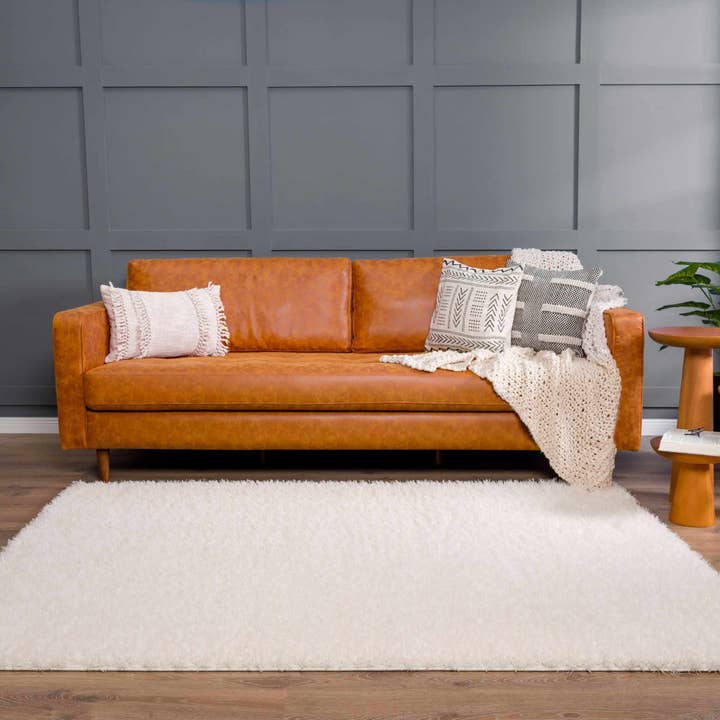 Hauteloom - Wholesale Area Rug - Faina Solid Cream Shag Rug Washable17