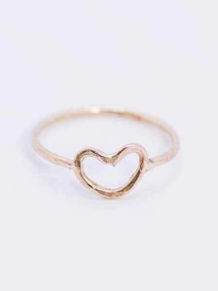 Anel de Coração em Ouro 10K por atacado de Ebb and flow