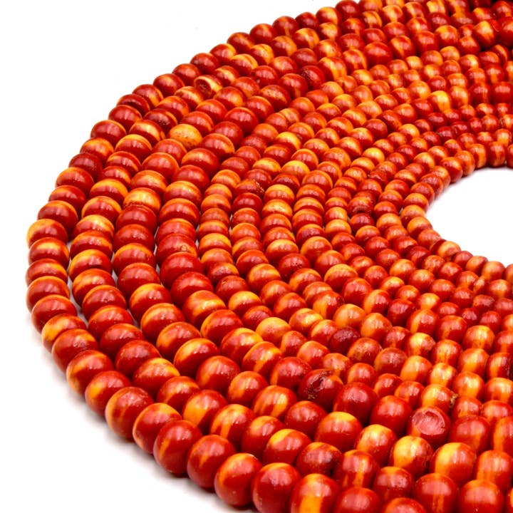 Bone Beads | Mottled Orange Rondelle | 6mm, 8mm, 10mm for wholesale by Only Beads