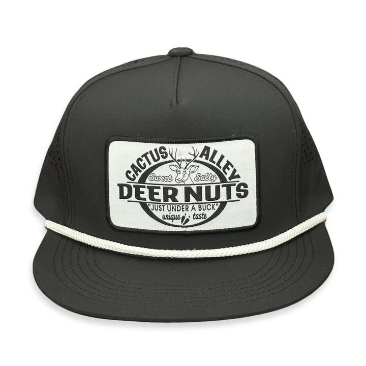 Gorra Snapback Deer Nuts CA Black Laser Holes 2025 para venta al por mayor de Cactus Alley Hat Co.