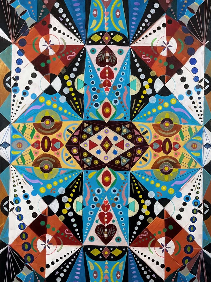 Mon ancien plan. Marqueurs à l'acrylique et à l'huile sur toile. 24 « x 36". Œuvres de John Kline pour la vente par John Kline Artwork