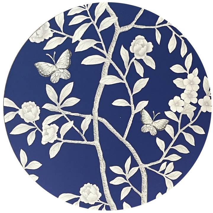 Placemat/ Coaster, Chinoiserie (Navy) for wholesale by Tisch New York