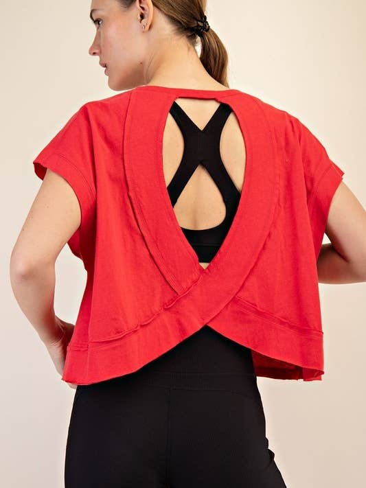 T899937-ÜBERGROSSER BAUMWOLL-SLUB-TOP MIT OFFENEM RÜCKEN für den Großhandel von Sunday Morning