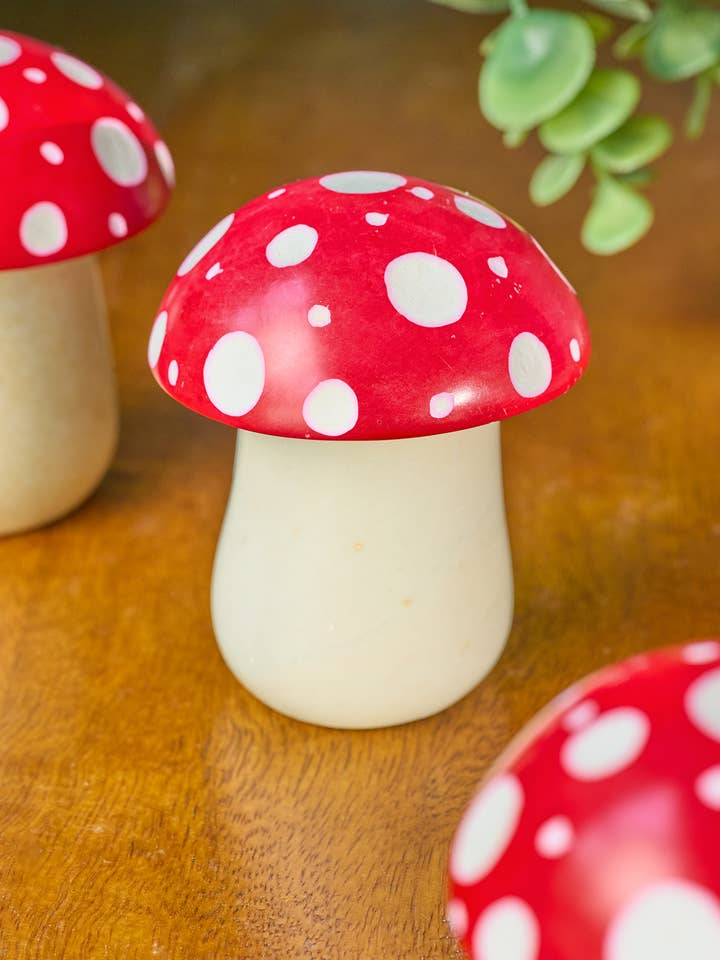 Woodland Mushroom Trinket Pot - Red Cream for wholesale by Namaste