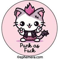 BUTTON: Punk as fuck for engroshandel hos Ephemera