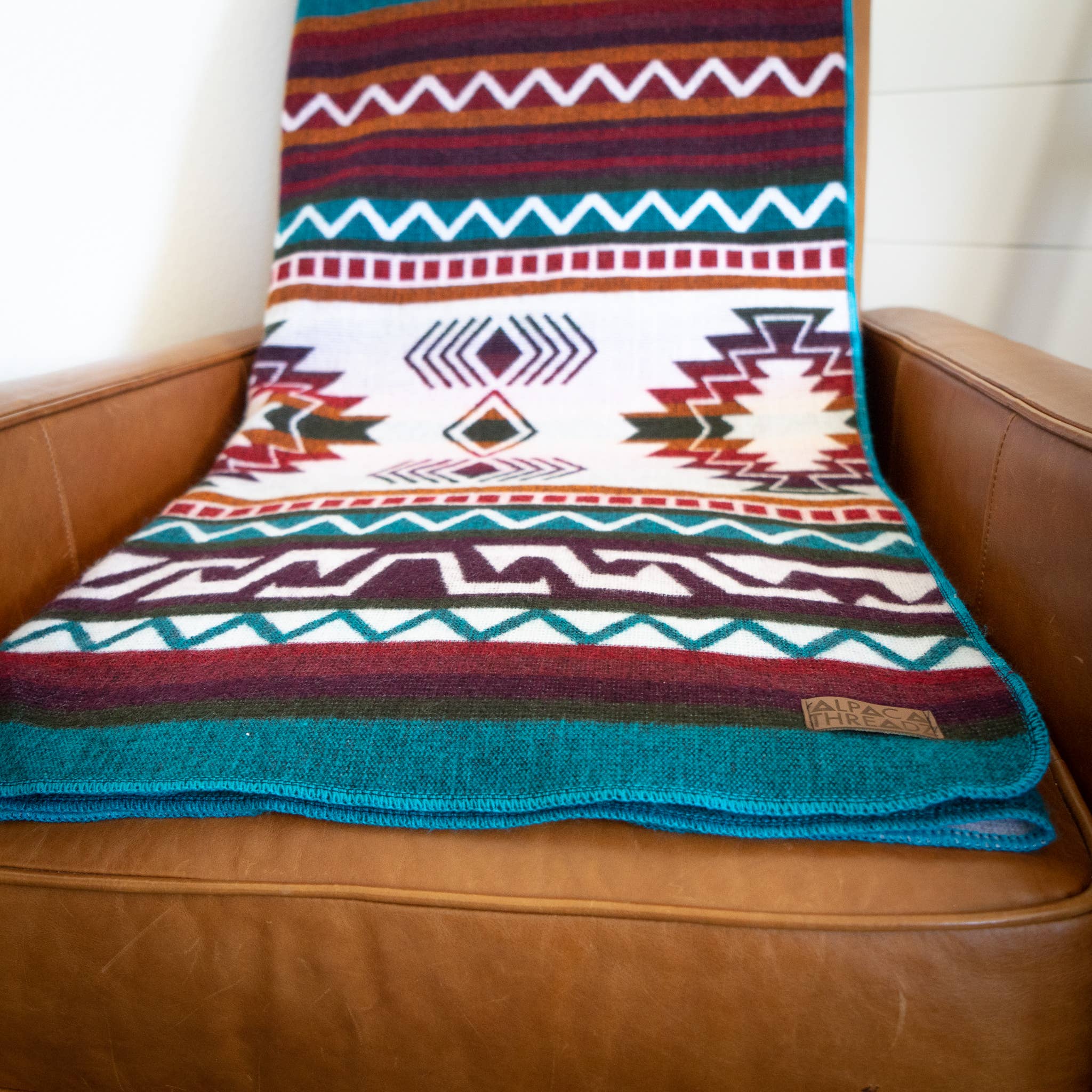 Alpaca Threadz - Venta al por mayor Mantas de sofá - Manta de lana de alpaca andina - turquesa6