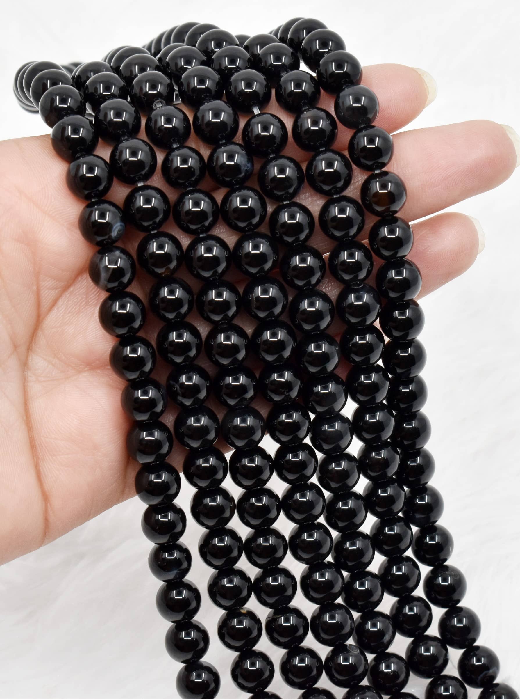 Soothing Crystals Beads - Wholesale Beads - Crystal Round Beads | Black Onyx | Gemstone Healing Beads3