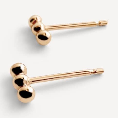 Lily Dot Bar Studs | Gold Fill for wholesale by Sheena Marshall Jewelry