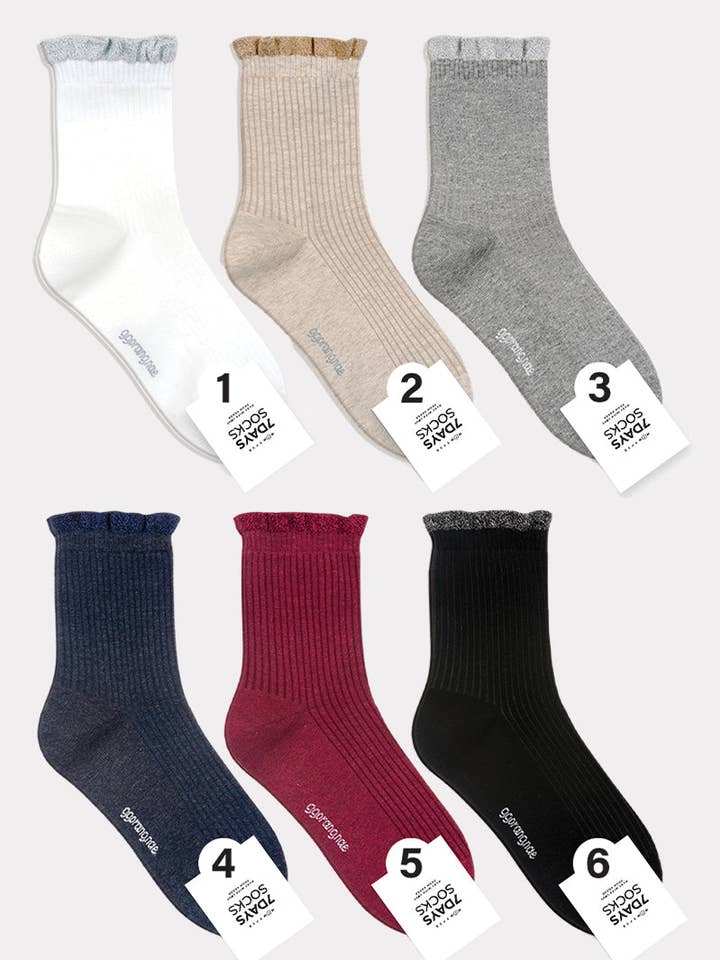 Women's Crew Lurex Ankle Socks for wholesale by 7DAYSSOCKS