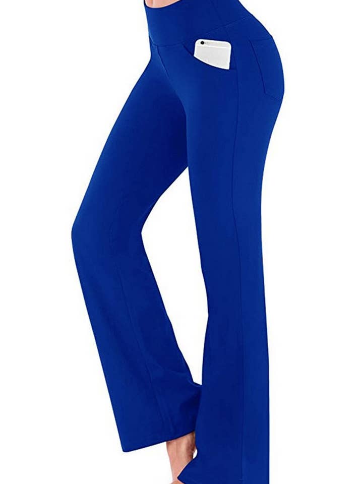 NINEXIS - Wholesale Pants - Women's - CWBLP1333_HIGH-WAISTED FLARED YOGA WIDE-LEG TROUSERS