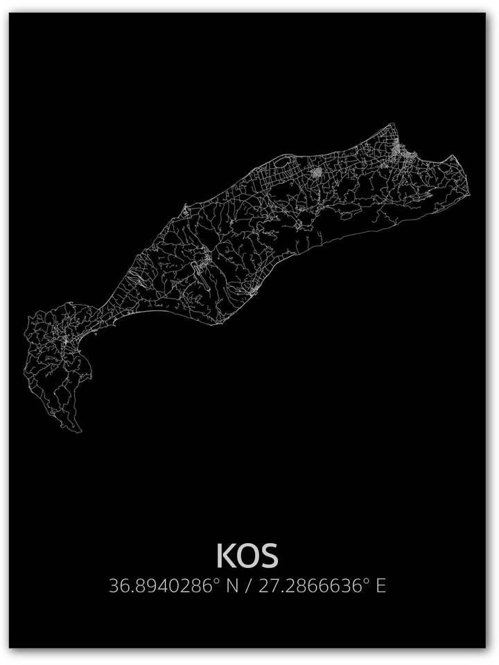 Citymap Kos | Aluminum wall decoration for wholesale by Brandthout.