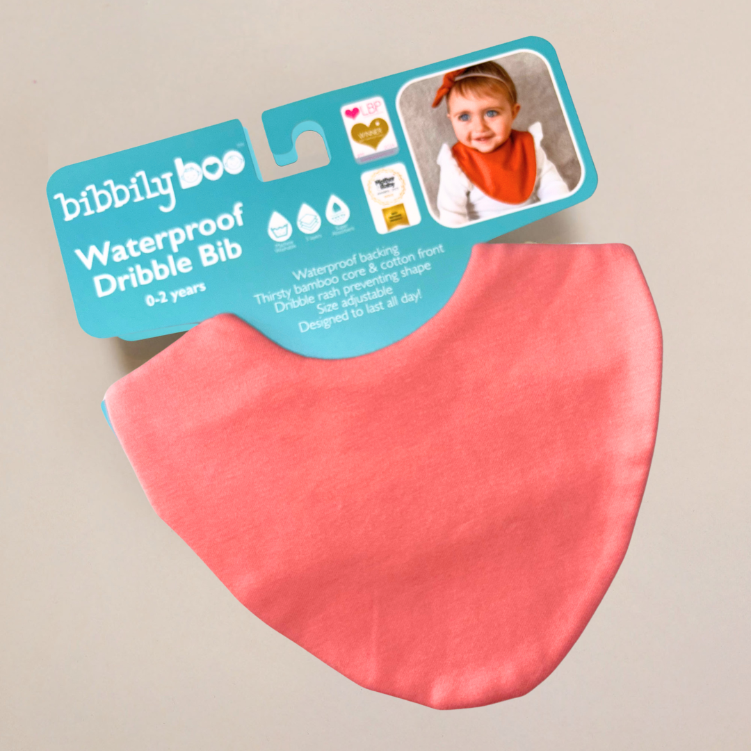 Bibbilyboo – Engroshandel Hagesmæk - Baby – Rosa lyserød vandtæt savlesmæk0