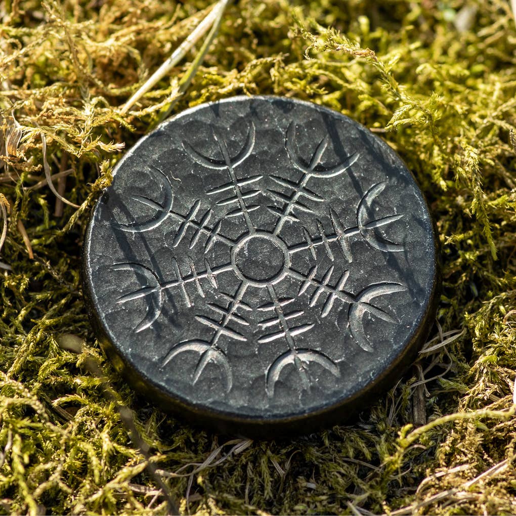 Shire Post Mint - Wholesale Keepsake Coin/Token - Norse Dual Stave in Iron, Vegvisir and Helm of Aw1