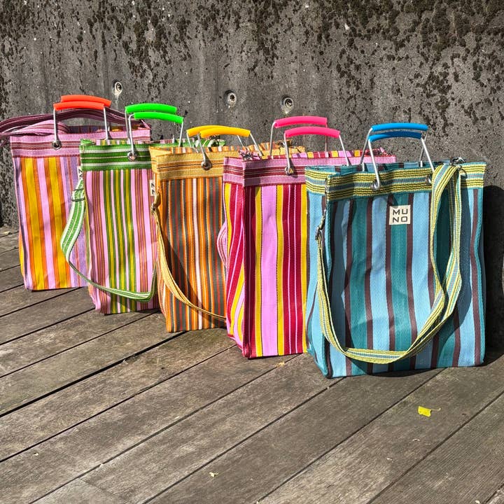 Muno - Wholesale Tote Bag - Women's - Recycled Nylon Tote - Sunset Stripe4