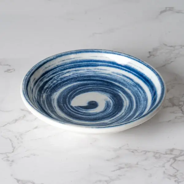 Urban Tokyo - Wholesale Sauce Server - Swirl Design 2oz 3.75"Dia Porcelain Sauce Dish2