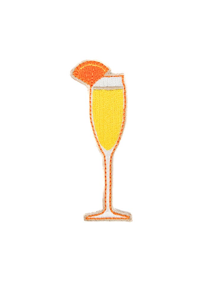 Mimosa Champagne Glass Patch | Brunch Cocktail Embroidered for wholesale by Field Trip Threads