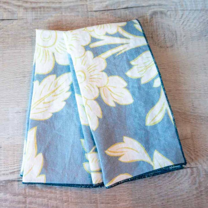 100% Linen Floral Print Cloth Napkins - Set of 2 for wholesale by West Coast Handmade