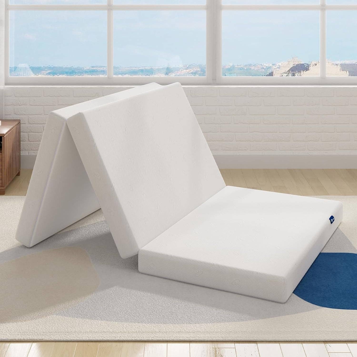 White Queen Size Trifold Folding Mattress for Travel Comfort for wholesale on Faire1