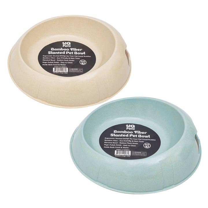 Tigela Inclinada para Animais de Estimação em Fibra de Bambu MQ Pets Cores Sortidas por atacado de Deluxe Import Trading