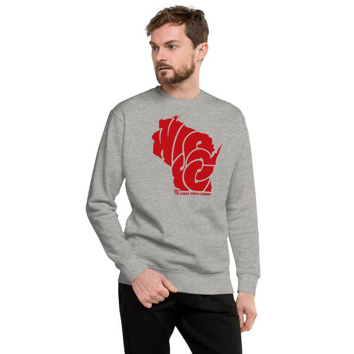 Lakes Supply Co. - Wholesale Graphic Sweatshirt - Unisex - Wisconsin State Sweatshirt7