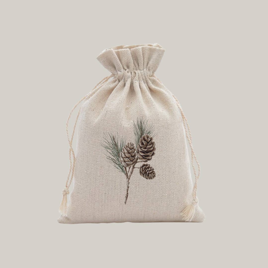 De Papierboetiek - Wholesale Gift Bag - Cotton bag with print | pine cones